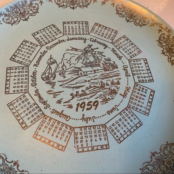 Vintage Taylor Smith & Taylor Pebbleford  1959 calender collector‎ plate - Picture 2 of 7